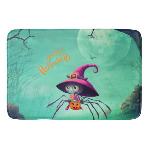 Fall/autumn/spider/witch/halloween Bath Mat