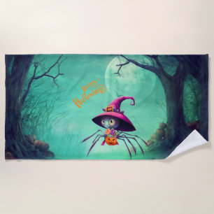 Fall/autumn/spider/witch/halloween Beach Towel