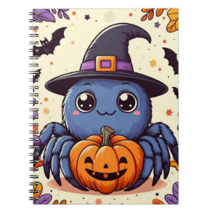 Fall/autumn/spider/witch/halloween Notebook