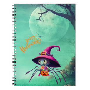 Fall/autumn/spider/witch/halloween Notebook
