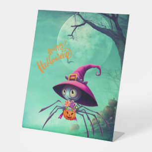 Fall/autumn/spider/witch/halloween Pedestal Sign