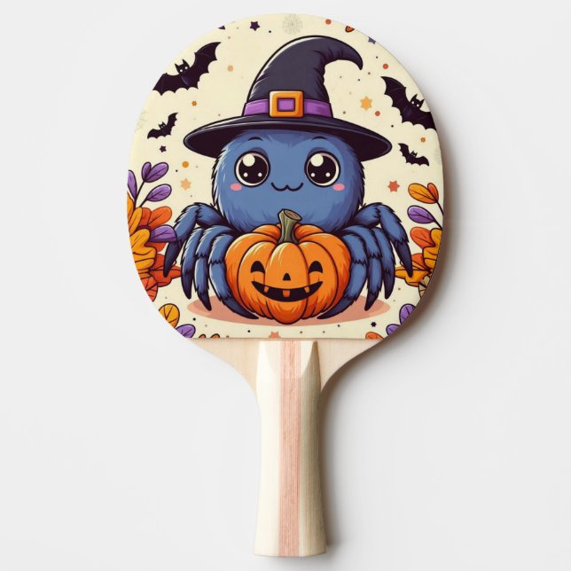 Fall/autumn/spider/witch/halloween Ping Pong Paddle (Front)