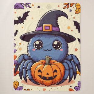 Fall/autumn/spider/witch/halloween Sherpa Blanket