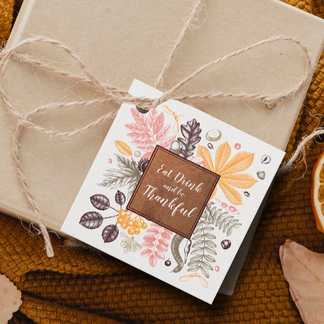 Fall Autumn Thanksgiving Botanicals Favour Tags (Creator Uploaded)