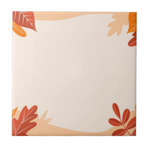 Fall Autumn Thanksgiving Harvest Leaves Falling Ceramic Tile