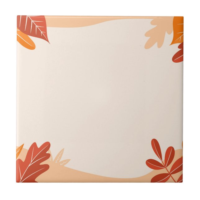 Fall Autumn Thanksgiving Harvest Leaves Falling Ceramic Tile (Front)