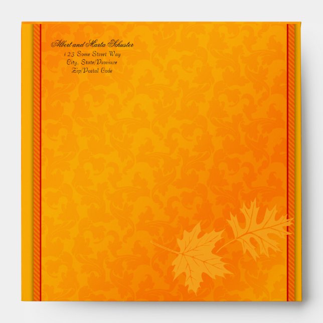 Fall Autumn Thanksgiving Square Envelope (Front)