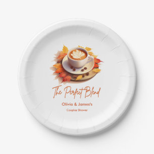 Fall Autumn The Perfect Blend Couples Shower  Paper Plate