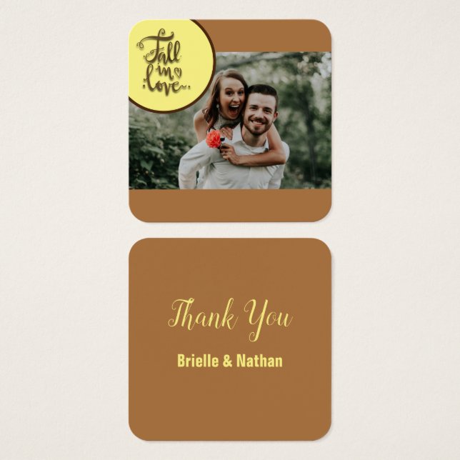 Fall Autumn Theme Photo Custom Text Thank You (Front & Back)