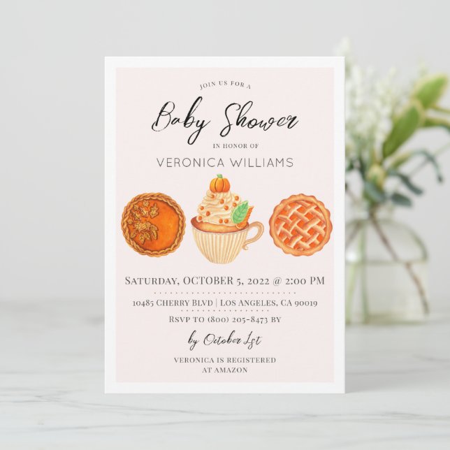 Fall Autumn Treats Baby Shower Invitation (Standing Front)