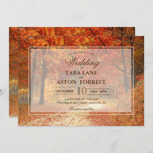 Fall Autumn Tree Rustic Wedding Invitation