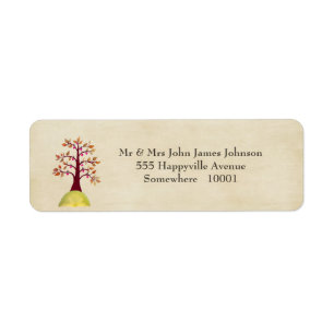 Fall Autumn Tree Wedding Return Address Labels