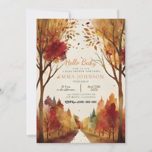 Fall Autumn Trees Baby shower Invitation