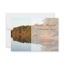 Fall Autumn Trees Leaves Wedding RSVP Cards