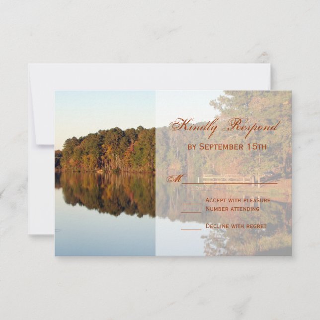 Fall Autumn Trees Leaves Wedding RSVP Cards (Front)