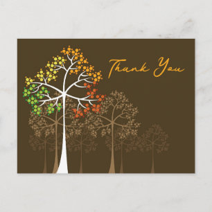 Fall Autumn Trees Rustic Custom Thank You Postcard