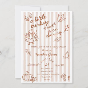 Fall Autumn Turkey Baby Shower Invitation