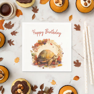 Fall / Autumn vibes Tortoise - Birthday Party - Napkin