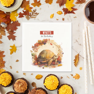 Fall / Autumn vibes Tortoise - Birthday Party - Napkin