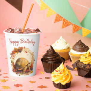 Fall / Autumn vibes Tortoise - Birthday Party - Paper Cups