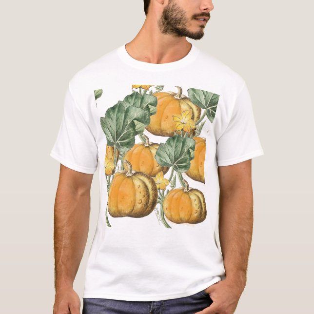 Fall Autumn Vintage Pumpkins T-Shirt (Front)
