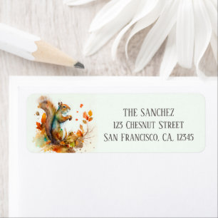 Fall / Autumn Watercolor Squirrel Return Address Return Address Label