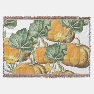 Fall Autumn Watercolor Vintage Pumpkins   Throw Blanket