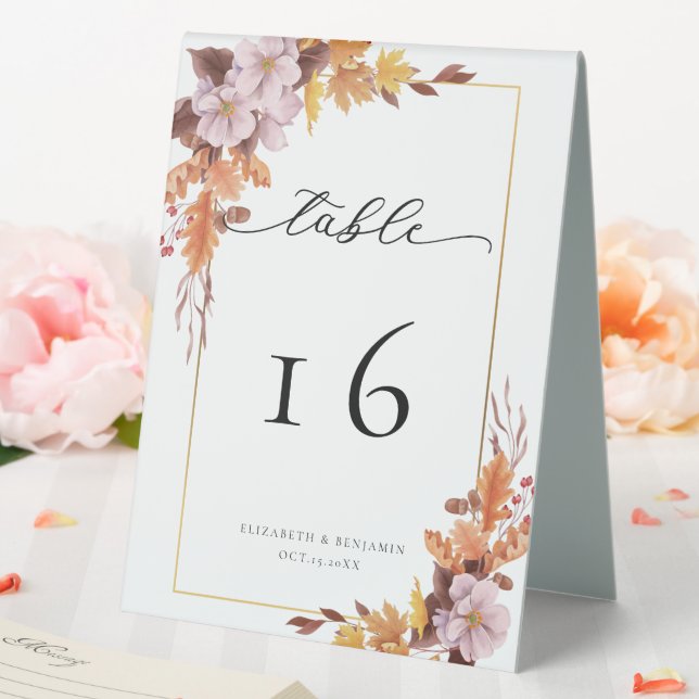 Fall Autumn Wedding Floral Custom Elegant Script (In SItu (Wedding))
