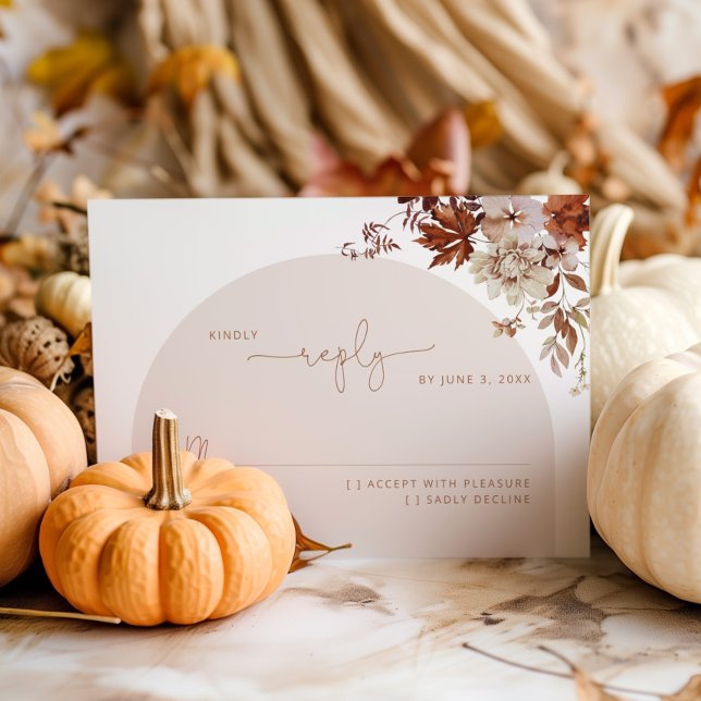 Fall autumn wedding RSVP card (Creator Uploaded)