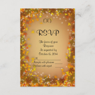 Fall Autumn Wedding RSVP response card