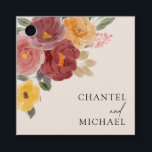 Fall Autumn Wedding | Square Gift Favour Tags<br><div class="desc">Our fall wedding gift and favour tags feature watercolor autumn flowers arranged on an ivory background,  the perfect option for your seasonally bliss celebration.</div>