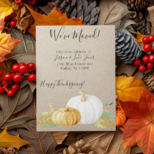 Fall Autumn We've Moved Thanksgiving Moving Announcement