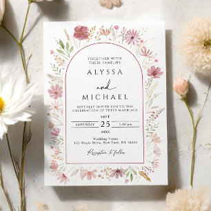 Fall Autumn Wildflower Floral Wedding Invitation