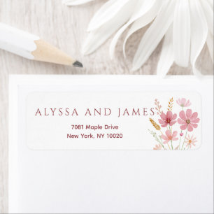 Fall Autumn Wildflower Floral Wedding Return Address Label