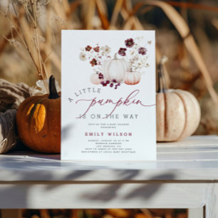 Fall Autumn Wildflower Pumpkin Baby Shower Invitation