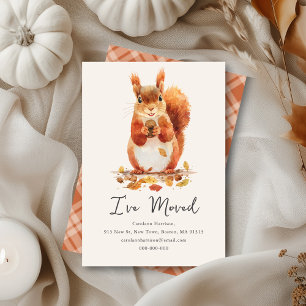 Fall Autumnal Cute Squirrel New Home Address Card