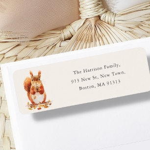 Fall Autumnal Cute Squirrel   New Home Address  Return Address Label