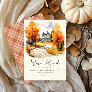 Fall Autumnal House   New Home Address  Announcement