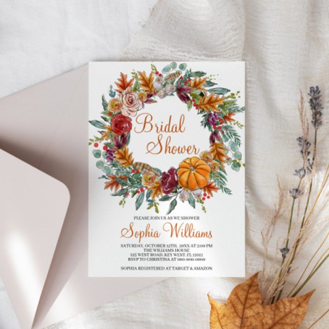 Fall Autunm Pumpkin Bridal Shower Invitation (Creator Uploaded)