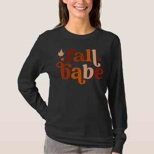 Fall Babe Autumn Leaves Vintage Style Love Thanksg T-Shirt
