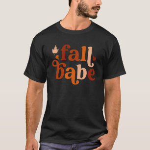 Fall Babe Autumn Leaves Vintage Style Love Thanksg T-Shirt