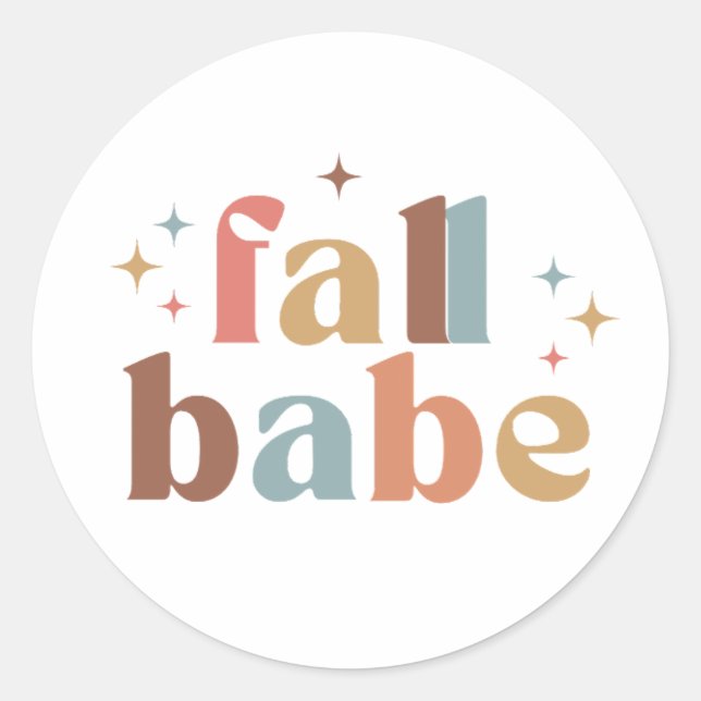 Fall Babe Classic Round Sticker (Front)