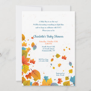 Fall Baby Boy Shower Invitation