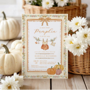 Fall Baby Clothes Girl Baby Shower Invitation