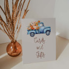 Fall Baby Shower Blue Pumpkin Truck Cards And Gift