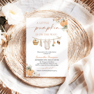 Fall Baby Shower   Boho A Little Pumpkin Invitation