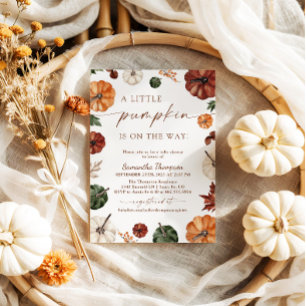 Fall Baby Shower   Boho A Little Pumpkin Invitation