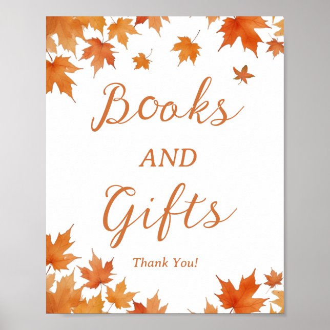 Fall Baby Shower Books and Gifts Poster (Front)