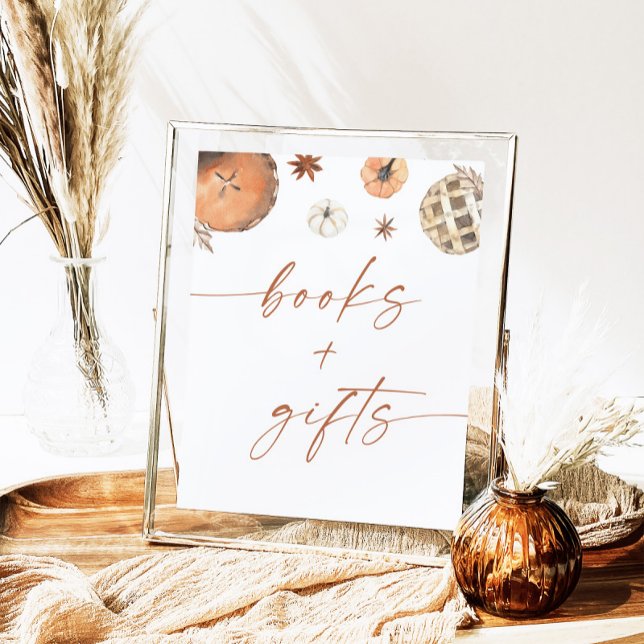 Fall Baby Shower Books and Gifts Sign, Pumpkin Poster (Creator Uploaded)