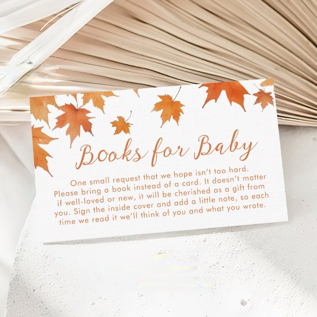 Fall Baby Shower Books For Baby Enclosure Card (Creator Uploaded)